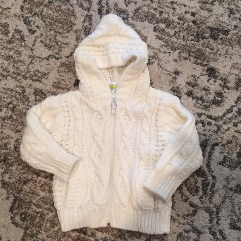 Hooded Cream Cable Knit Sweater